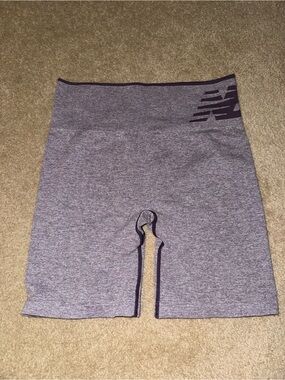New Balance Heather Gray Seamless High-Rise Bike Shorts